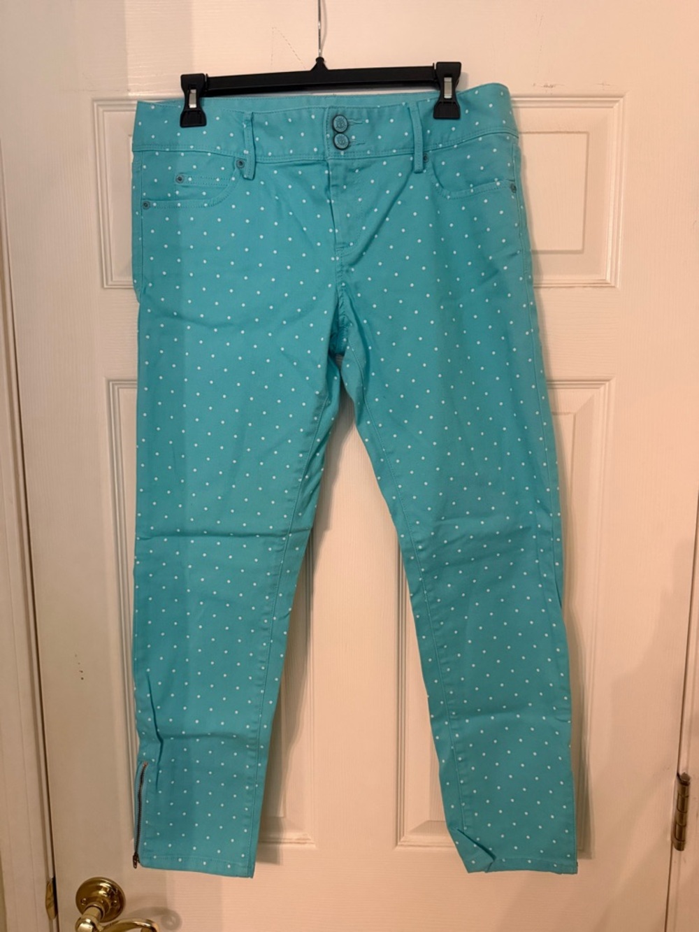 Lilly Pulitzer Turquoise Polka Dot Stretch Pants